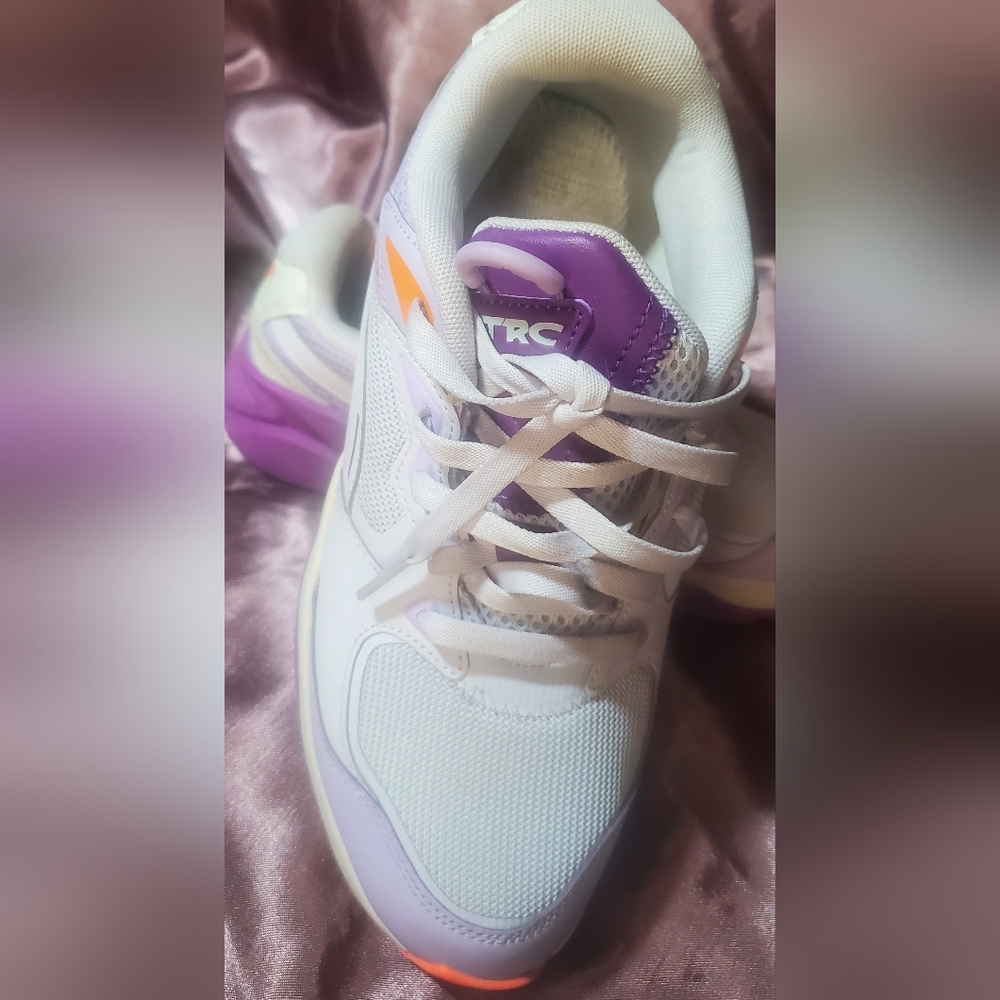 Puma Women's Sneakers - Purple and Orange Accents - Picture 2 of 11